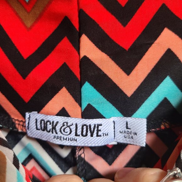 Lock and Love Maxi Skirt Size L Fold Down Waist Southwestern Colors Turquoise - Picture 4 of 5